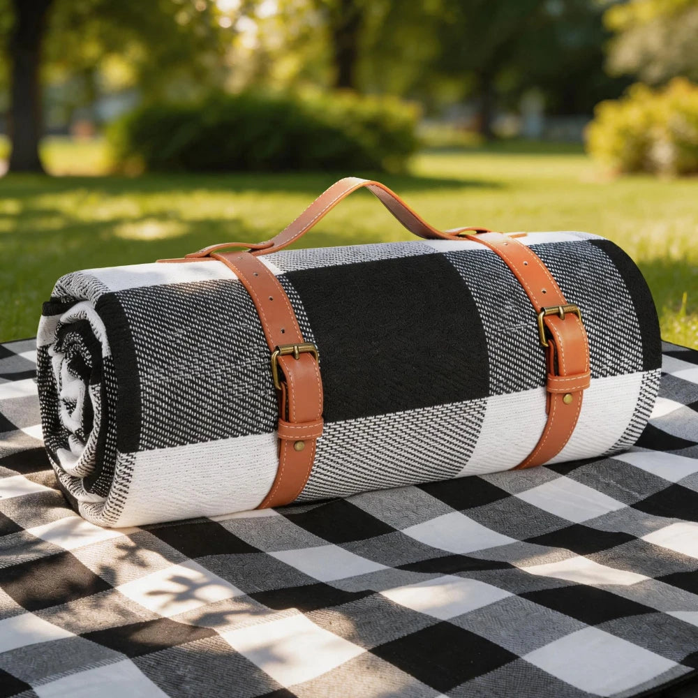 New 80"x 80"Picnic Blanket Extra Large Waterproof and Foldable Beach MatOutdoor for 8 Adults Camping Park Beach Grass Indoors