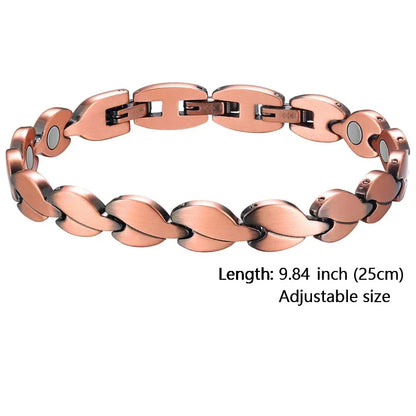 Women Magnetic Therapy Anklets 99.9% Pure Solid Copper 3500 Gauss Magnets Ankle Pain Relief for Arthritis Adjustable Size