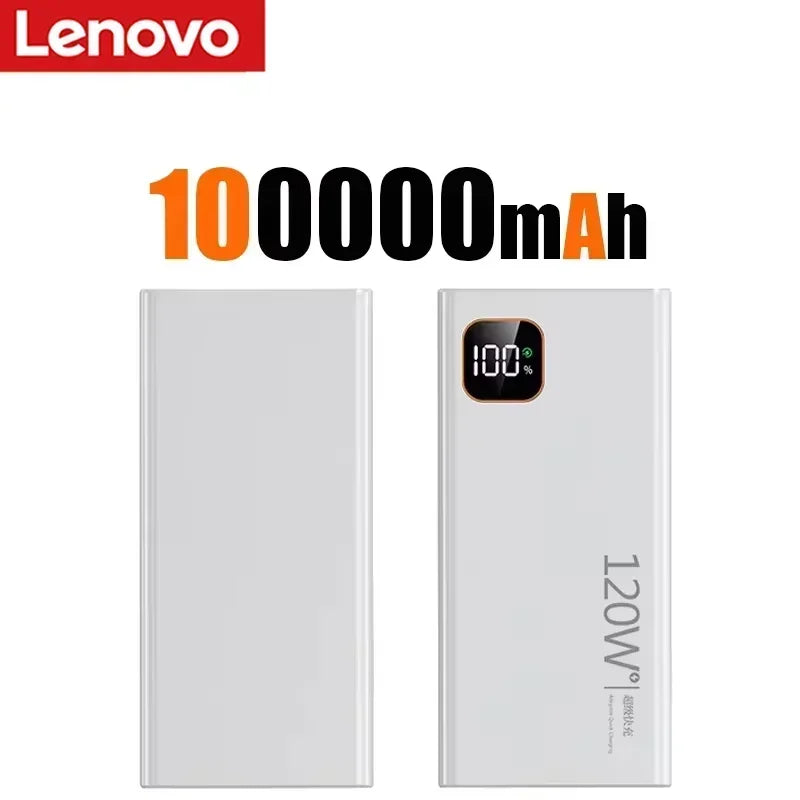 Lenovo CCC 500000mAh Large Capacity Portable Power Bank 120W Super Fast Charging Battery Charger Powerbank For Xiaomi iPhone