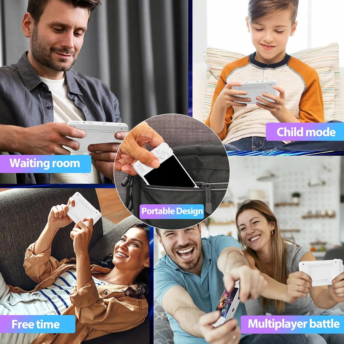 Upgraded XF40H Handheld Game Console Retro Gaming Console Preloaded Classic Games 4.0 Inch 4K HD IPS Screen Open Source Linux