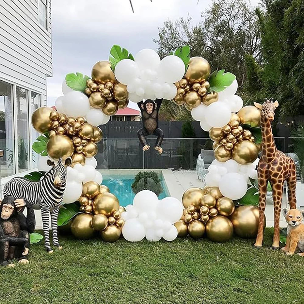Metallic Gold White Balloons Garland 30th Birthday Party Decor Balloon Arch Kit Wedding Graduation Anniversary Decoration Globos