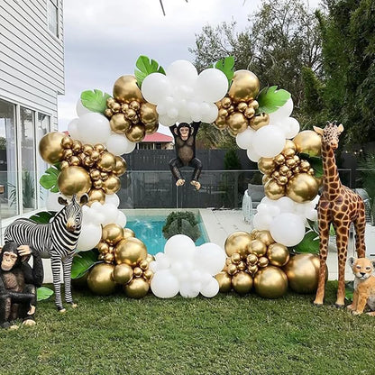 Metallic Gold White Balloons Garland 30th Birthday Party Decor Balloon Arch Kit Wedding Graduation Anniversary Decoration Globos