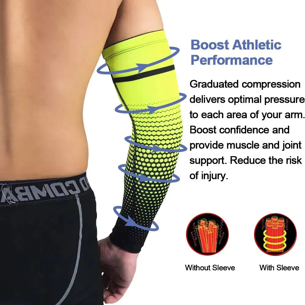 1/3Pairs Unisex Cycling Running Sports Sleeve Arm Cooling Sleeves UV Sun Protection Cuff Cover Protective Elastic Arm Sleeves