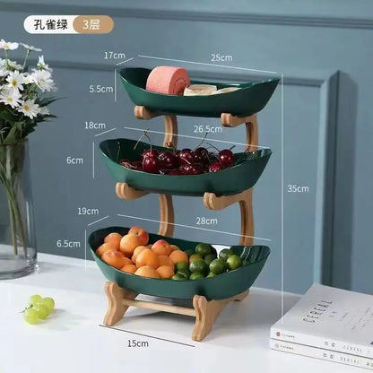 Creative 2/3 Layer Fruit Plate Home Organizer Living Room Plastic Snack Dish Dried Fruit Basket Candy Dish Cake Stand Salad Bowl