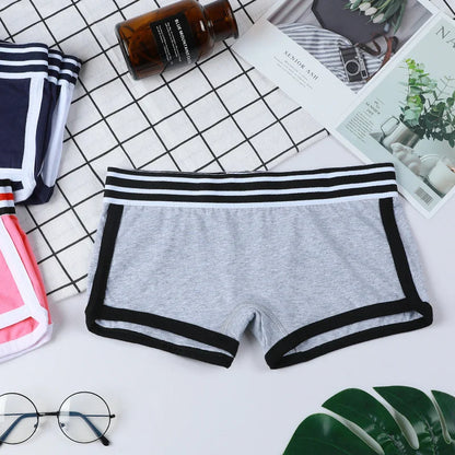 Women's Low-Waist Boxer Boyshort Panties Single Piece Comfortable Breathable Sport Underwear Ladies Intimate Lingerie Women's pa