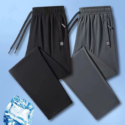 New High-quality Ice Silk Casual Comprehensive Training Pants Two-piece Summer Men's Sweat Absorbing Quick Drying Leggings