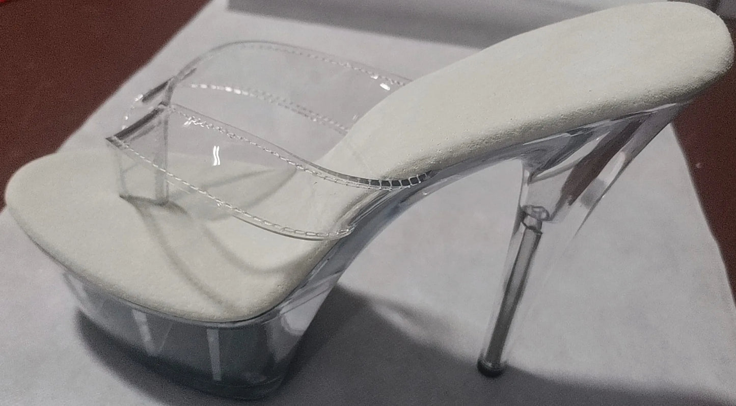 Stylish 15cm princess slippers for the summer, sexy nightclub heels, and 6-inch stiletto slippers with lacquered heels