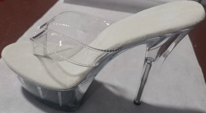 Stylish 15cm princess slippers for the summer, sexy nightclub heels, and 6-inch stiletto slippers with lacquered heels