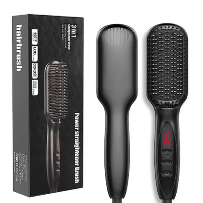 Hair Straightener for Women Hot Comb Anti-Scalding Hair Brush Ceramic Heating Lcd Display Dual Voltage Silent Hair Straightener