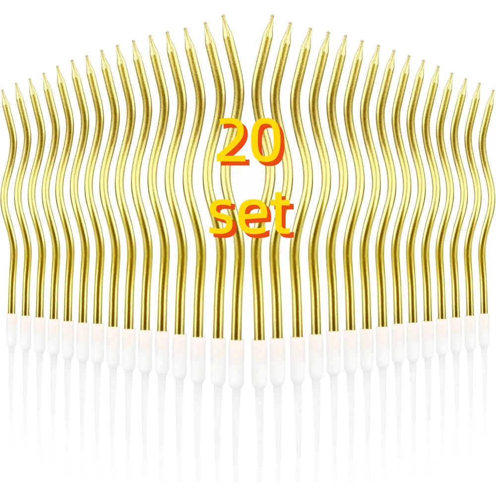 6/12/48pcs Birthday Candles Spiral Cake Candles  Long Thin Cake Candles For Wedding Party And Cake Decoration