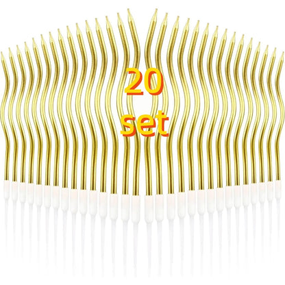 6/12/48pcs Birthday Candles Spiral Cake Candles  Long Thin Cake Candles For Wedding Party And Cake Decoration