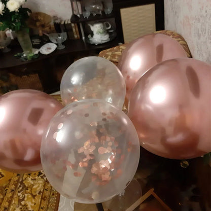 25pcs Rose Gold Mixed Balloons 10 15 16 18  20 21 25 30 35 40 50th Birthday Party Decorations  Woman Birthday Anniversary Decor