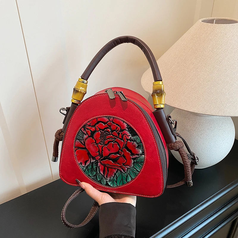Retro Handbag Women's 3D Printed Shoulder Bag Luxurious Designer Diagonal Cross Bag Office Mom Classic Handbag Brand Torebki