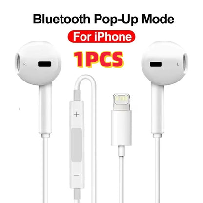 Original Headphones For Apple iPhone 14 11 12 13 Pro Max Earphones XR X XS SE 6 6S 7 8 Plus Bluetooth Wired Earbuds Accessories