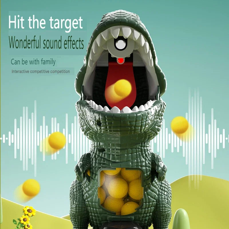 Hungry Shooting Dinosaur Toys Shooting Target Game Toy, Target Shooting Game With Air Pump Gun For Kids, Fun Guns Children Toys