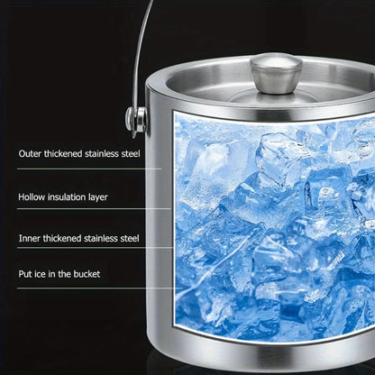 For Ice Bucket Wine Beer Champagne KTV Party Cooler 1.6L/2L/3L Stainless Steel Insulated