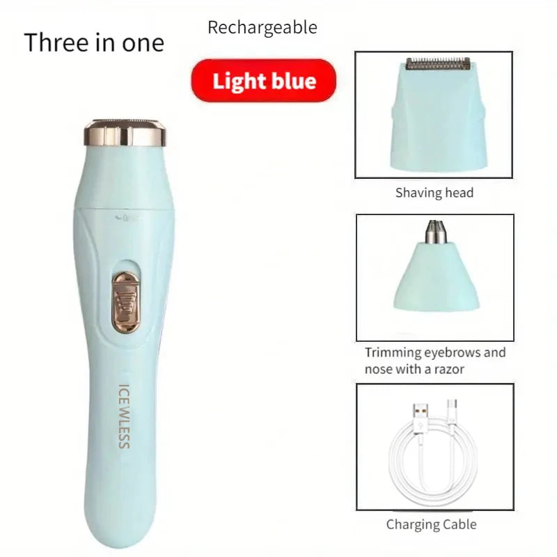 Multi Functional 3-in-1 Shaver, USB Charging, Underarm Hair Removal Device, Women's Home Eyebrow Trimmer, Nose Hair Trimmer