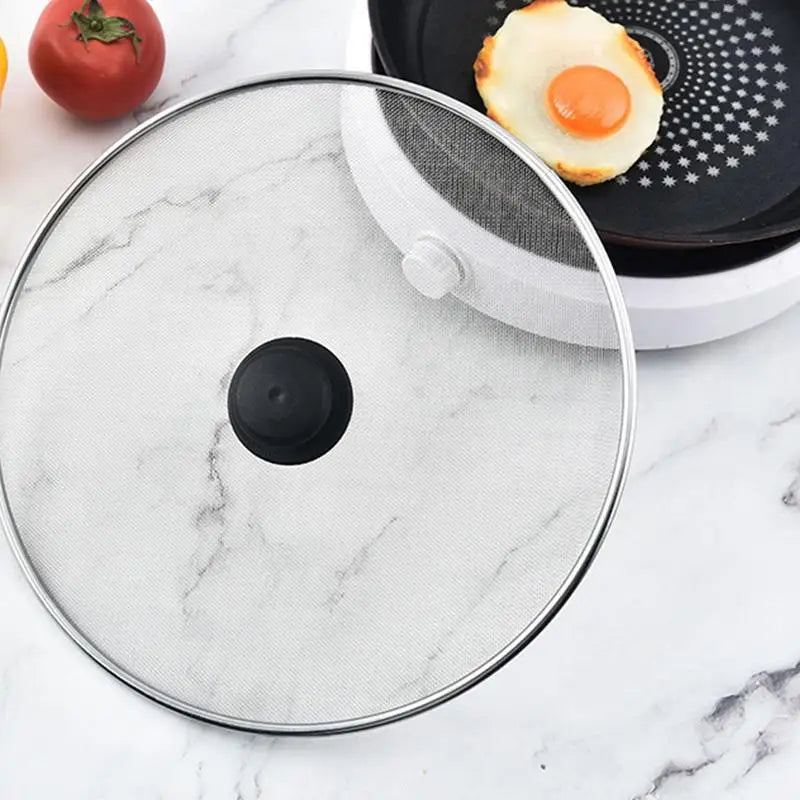 Stainless Steel Splash Guard 29cm Cover Frying Pan Lid Kitchen Cooking Tools Filter Splash Guard Dishwasher Safe