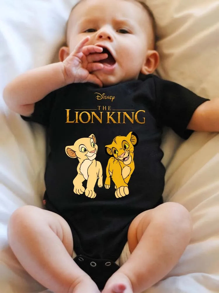 Kawaii The Lion King Printed Baby Clothes Bodysuits & One-pieces for Newborn Summer Short Sleeves Baby Rompers Jumpsuits