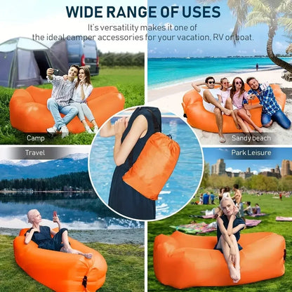 Lazy Foldable Portable Inflatable Lounger Comfort Camping Inflatable Sofa Outdoor Waterproof Air Mattress Beach LeisureFurniture