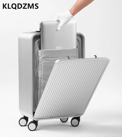 KLQDZMS 17"20"24Inch Metal Aluminum Magnesium Alloy Luggage Universal Wheels Portable Storage Luggage Business Boarding Suitcase