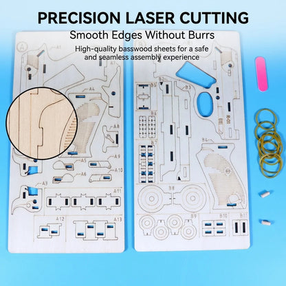 STEM DIY Rubber Band Gun Model Tech Production Invention Science Experiment Kit Puzzle Teaching Aids Material For Kids Students