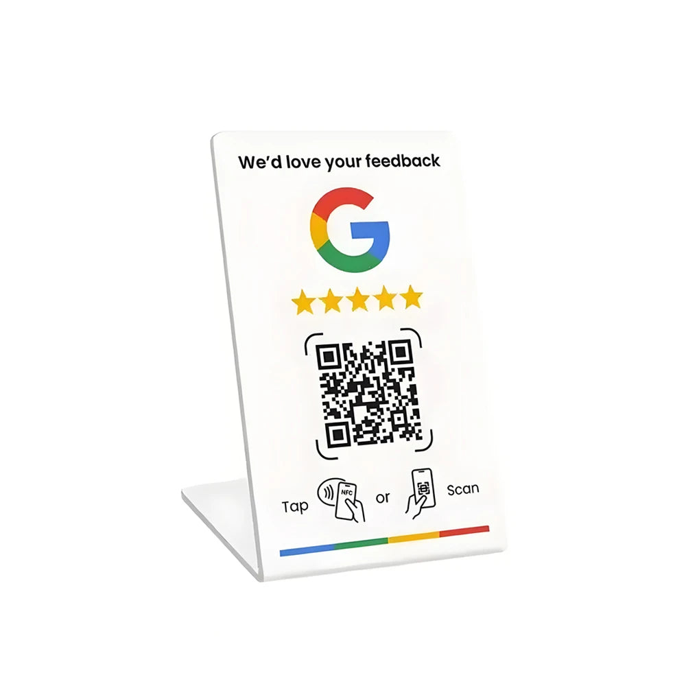 NFC215 Programmable for Google Review Card NFC Station Table 13.56Mhz QR code can be independently set to link Standing Card