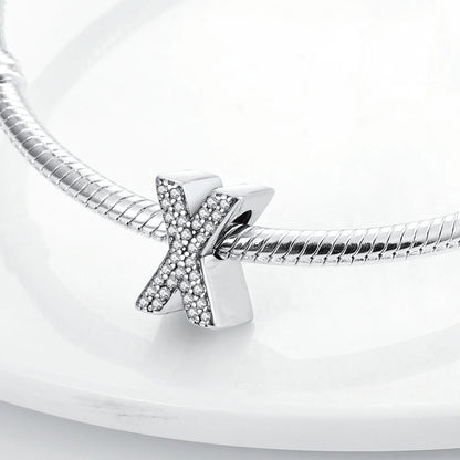 Fit Original Bangle Bracelet DIY A-Z Alphabet Charms Bead 925 Sterling Silver CZ Zircon LOVE Letter Dangle Pendant Jewelry Gift