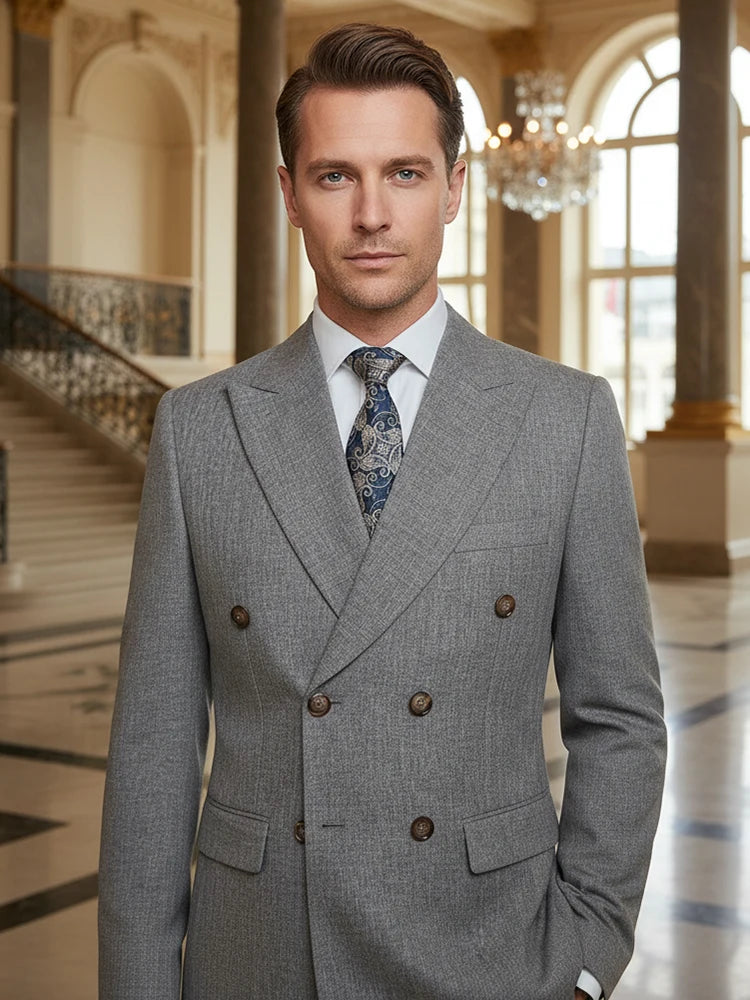 ST Cassy Dark Blue High Quality Luxury Men's Suit 2 Piece Set Wedding Groom Suit for Men Stylish Business Office Suit