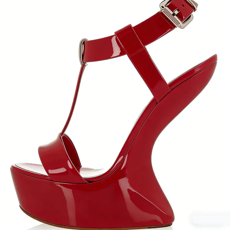 Platfrom Strange Style T Tied Sandas Sexy Pointed Toe Slingback Buckle Strap Customized New Arrivals Fashion Women Modern Shoes