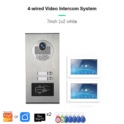 ANJIELO 2-12 Units Apartment Doorbell Video Intercom System Digital Frame Background Music Detection Preview NEW 2026