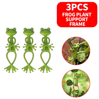 6 pieces, 3 pieces, and 1 piece of green frog plant support and fixture, suitable for indoor and outdoor garden stem growth plan