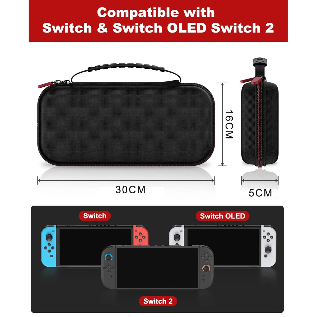 Carrying Case Kit For Switch 2 (2025), Travel Case Hard Shell Box for NS2 Game Console with Screen Film, TPU Case, Joystick Caps