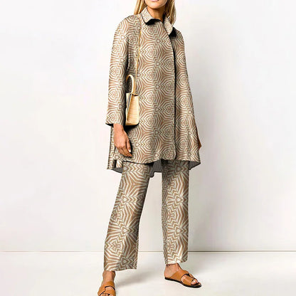 Long Sleeve Turn Down Collar Casual Outfits Ladies Button Tops Wide