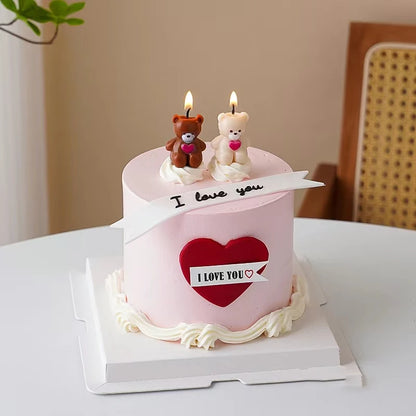 Hot Sale 5PCS Love Little Bear Happy Birthday Cake Candle Children's Tie Letter Bear Party Cartoon Cake Decoration