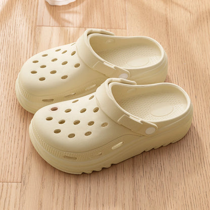 Women and Men's Hole Shoes Summer Non-Slip Outdoor Sandals Closed Toe Shit Feeling Beach Slippers Thick Bottom Soft Bottom