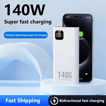 Lenovo 200000mAh 140W Super Fast Charging Power Bank Ultra Capacity Portable Charger New Arrival for iPhone Samsung