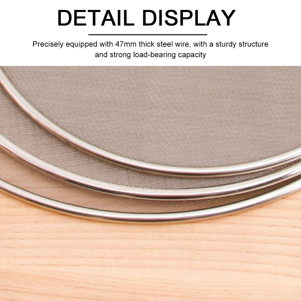 Stainless Steel Oil Proof Mesh,Easy Clean Splatter Guard for Frying Fish Meat,Oil Splatter-Screen with Grip Handle for Kitchen
