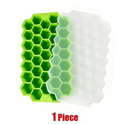 Honeycomb Ice Cube Trays with Lid Silicone Ice Cube Tray 37 Grids Reusable Ice Molds Ice Cube Mould for Coffee Whiskey Cocktails