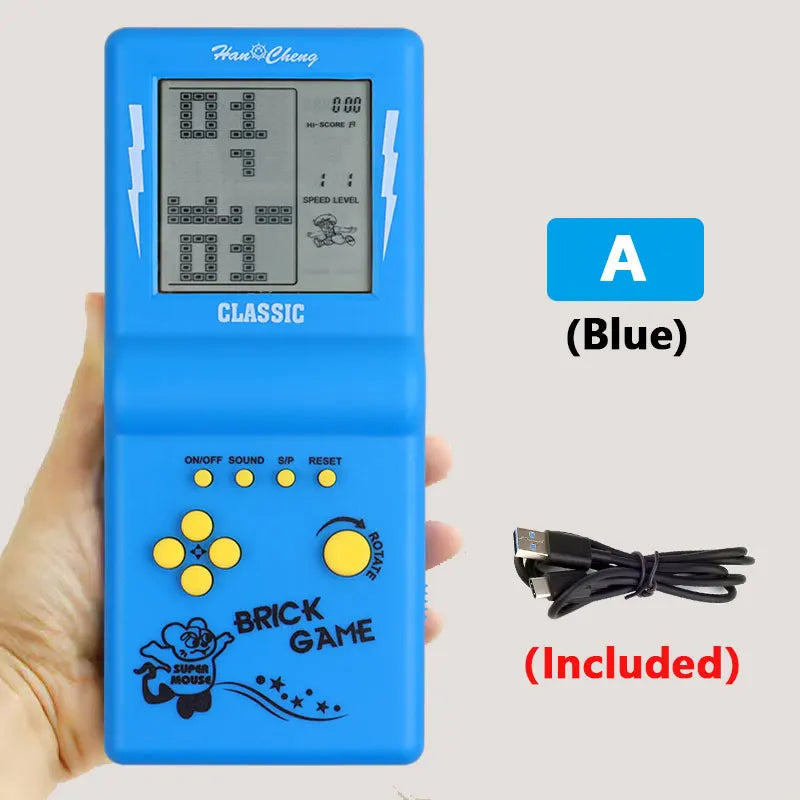 Rechargeable Retro Handheld Game Player Type-C Charge Nostalgic Game Console with Switch for Tetris Machine Boy Puzzle Toys Gift