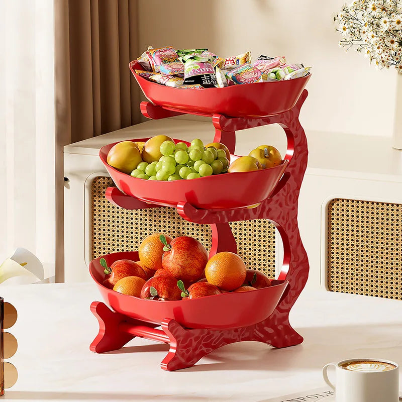 Creative 2/3 Layer Fruit Plate Home Organizer Living Room Plastic Snack Dish Dried Fruit Basket Candy Dish Cake Stand Salad Bowl