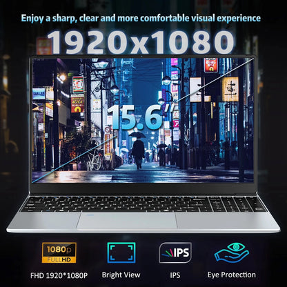 Ultra slim 15.6" Laptop Intel Core i9 10980HK  32GB 2TB Windows11 Office Fingerprint Unlock Gaming Portable Notebook Computer PC
