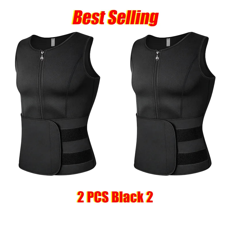 Men Waist Trainer Sauna Vest Fitness Corset Abdomen Slimming Body Shaper Belly Reducing Shapewear Burn Fat Shirt Trimmer Belt