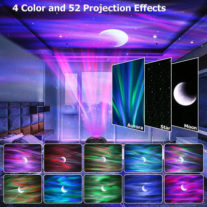 Led Aurora Borealis Projector Moon Galaxy Night Lights Bluetooth Music Star Nebula Projection Atmosphere Lamp Bedroom Decoration