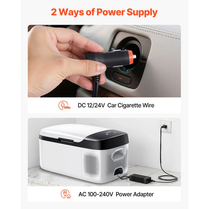SucceBuy Car Refrigerator DC 12/24V AC100-240V Compressor Electric Cooler -4°F to 68°F Fridge with APP Control 16/21/23QT for RV