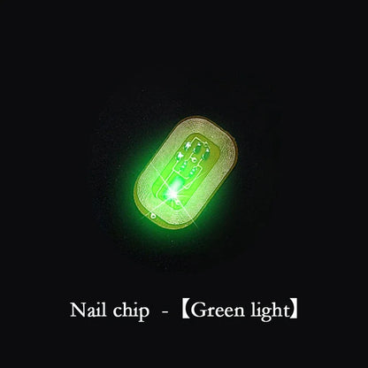 5pcs NFC Flash Nail Sticker LED Bare Chip Intelligent Luminous Nail Lamp Glow in the Dark Nail Stickers Enhancement Manicure
