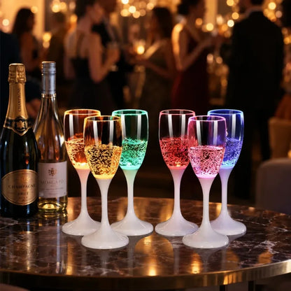 Colorful Flash Plastic Wine Cup 120ml LED Glowing Champagne Liquid Goblet, Wedding Banquet Bar Nightclub Party Supplies