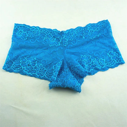 3pcs M-XXL Female Boxers Underwear Silk Boyshorts Women Transparent Panties Shorts Ladies Perspective Lingerie