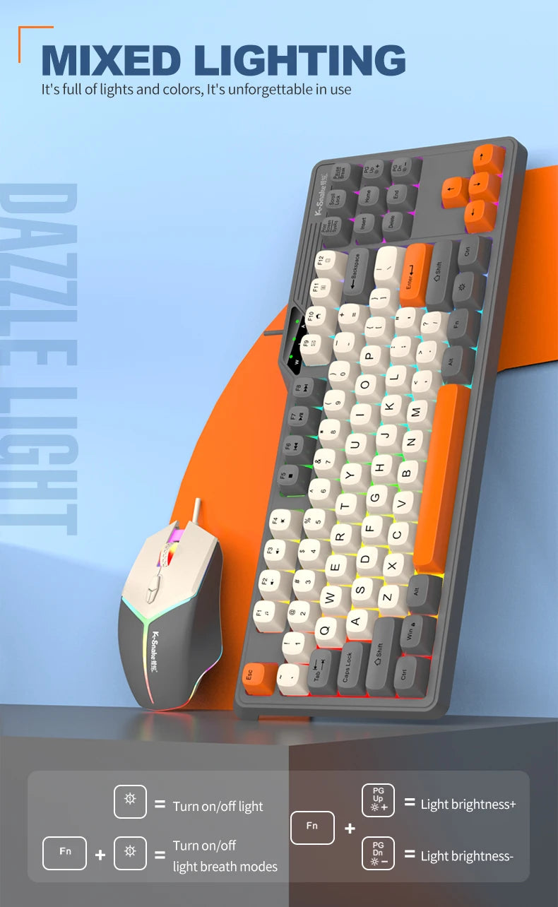 Wired Keyboard and Mouse Set，19-Key Rollover，Office/Gaming Compatible with Desktops and Laptops
