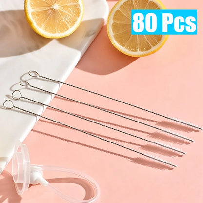 1-500Pcs Nylon Straw Cleaning Brush Pipe Cleaner Stainless Steel Drinking Straws Cleaning Brush for Tube Sippy Cup Pipe Spray